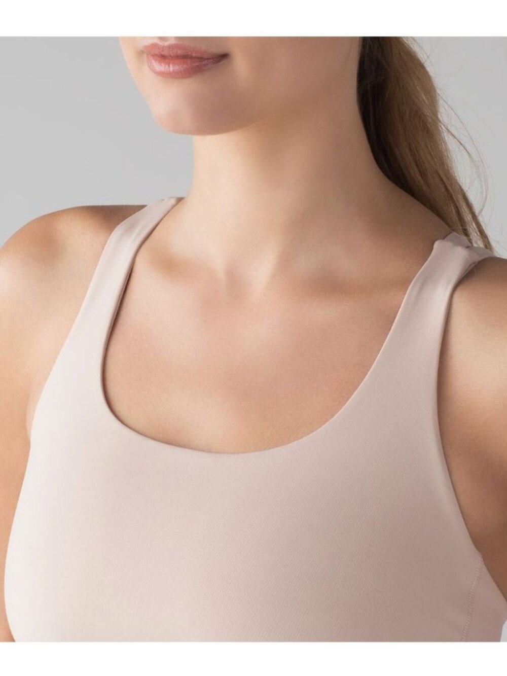 Lululemon Energy Bra in color Naked Beige Cream Pink Size 6 - Picture 5 of 8